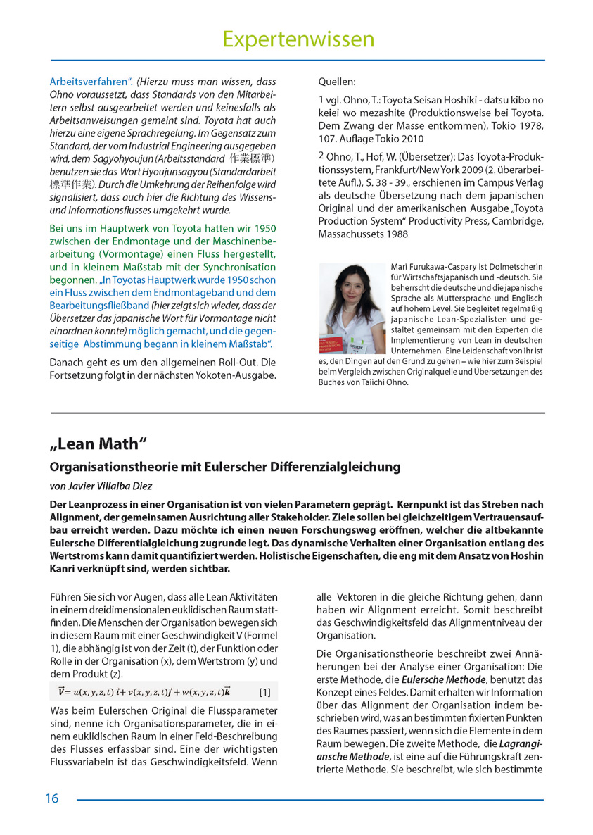 „Lean Math“  - Artikel aus Fachmagazin YOKOTEN 2013-05