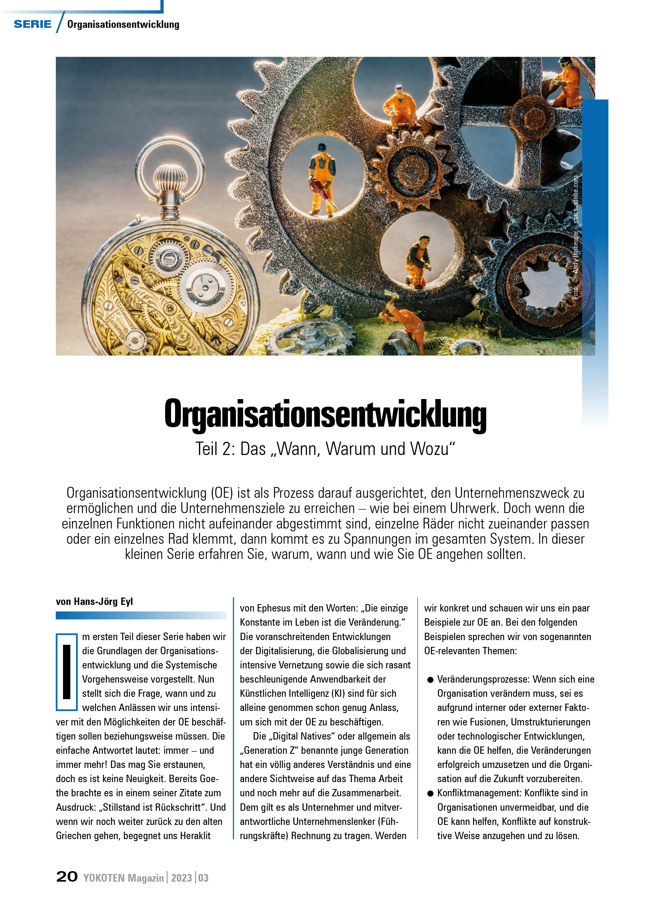 Organisationsentwicklung - Teil 2 - Artikel aus Fachmagazin YOKOTEN 2023-03